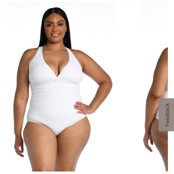 La Blanca Plus Size White one piece swimsuit. New - Picture 2 of 5